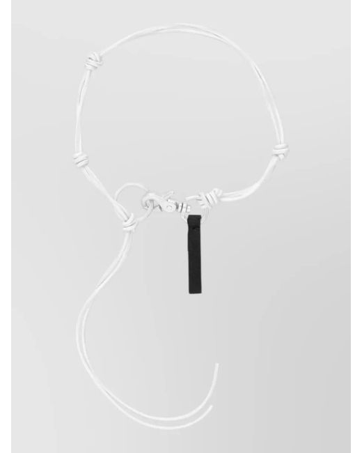 Our Legacy White Adjustable Necklace Knot And Pendant Detail for men