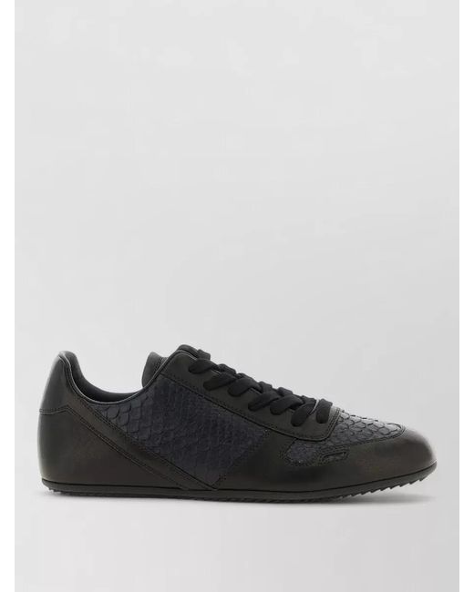 Rick Owens Black Leather Low-Top Sneakers for men