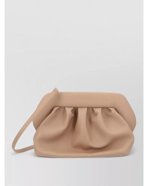 THEMOIRÈ Natural Pleated Rectangular Clutch Bag Wrist Strap