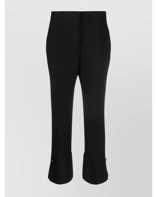 MSGM Black Flared Hem Tailored High-Waisted Trousers