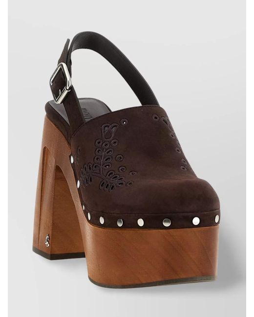 Jimmy Choo Brown Leather Clogs