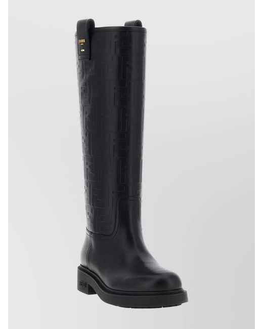 Fendi Black Leather High Boots