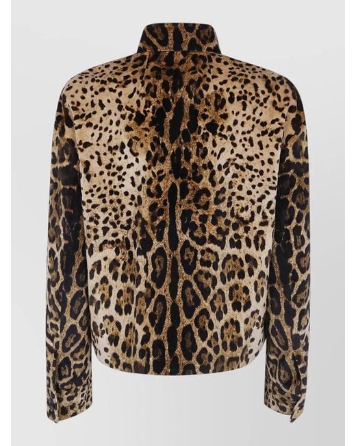 Max Mara Multicolor Leopard Velvet High Collar Jacket