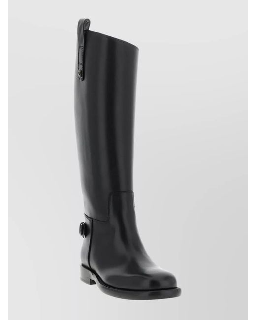 Burberry Black Leather Knee-High Boots