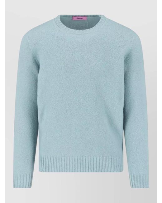 Drumohr Blue Lightweight Crew Neck Knit Long Sleeve Sweater for men