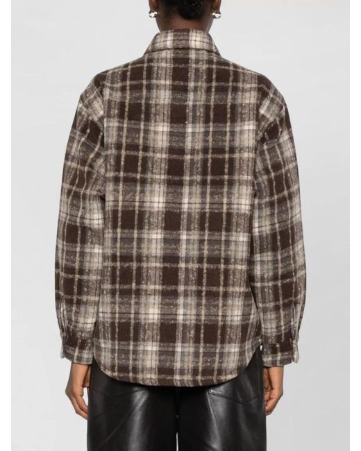 DUNST Brown Checked Flannel Long-Sleeve Shirt