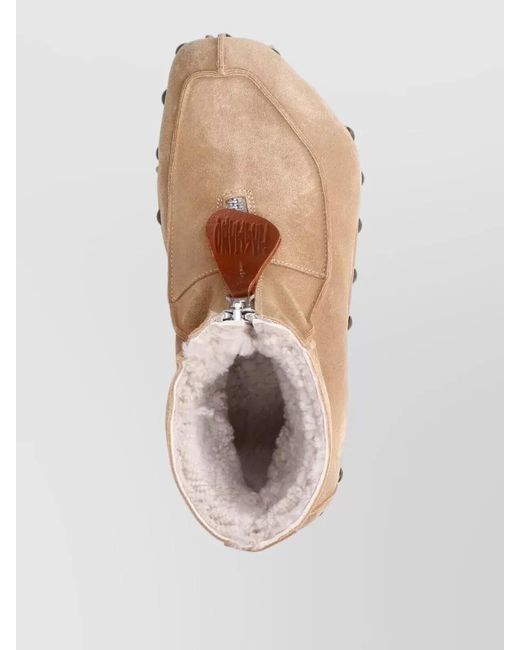 Magliano Natural Flat Sole Ankle Boots Round Toe Studs for men