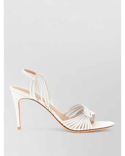 Santoni White Leather Knotted Sandals