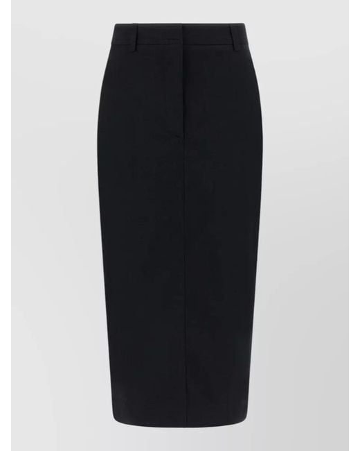 Thelatest Black Donna Skirt Belt Loops Back Pocket