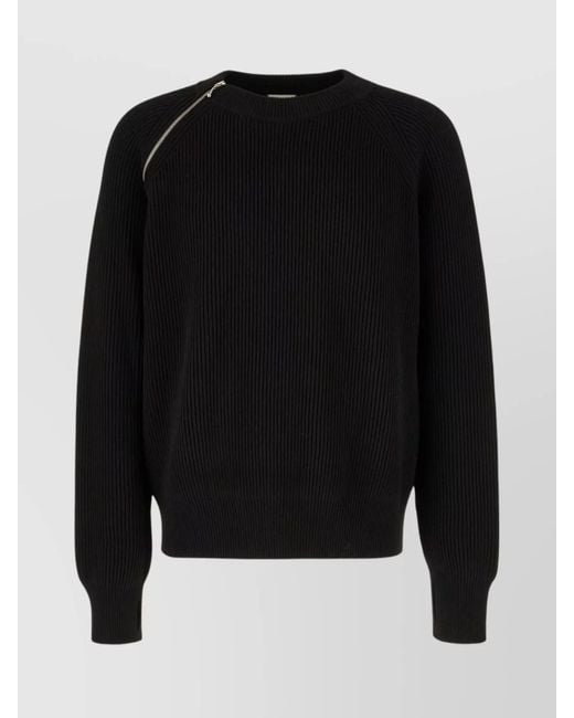 Burberry Black Ribbed Wool Crew-Neck Sweater for men