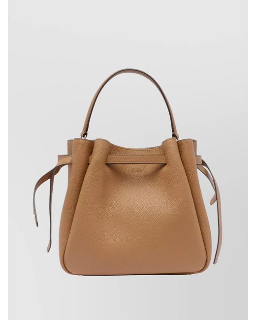 Tory Burch Natural Romy Small Leather Bucket Bag