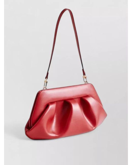THEMOIRÈ Red Vegan Fabric Baguette Shoulder Bag