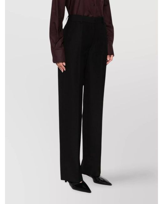 Totême Black Pleated Tailored Trousers