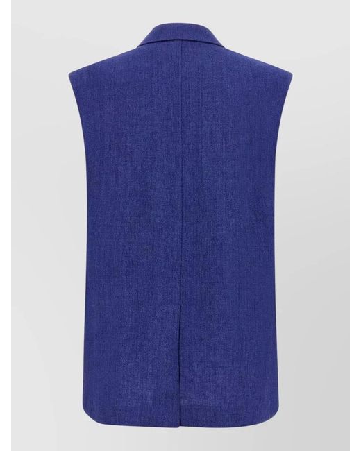 Max Mara Blue Mstaia Tailoring Vest Double Breasted Lapels