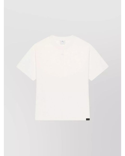 Courreges White Cotton Crew Neck Short Sleeve T-Shirt for men