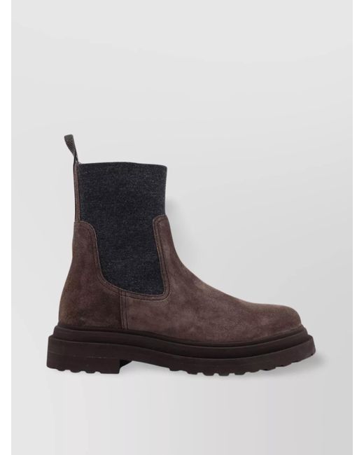 Brunello Cucinelli Multicolor Suede Chelsea Boots