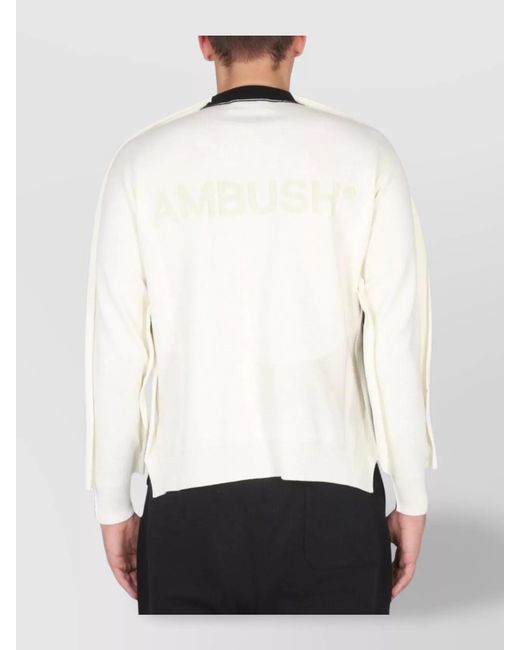Ambush Black Ribbed Cross-Neck Jumper for men