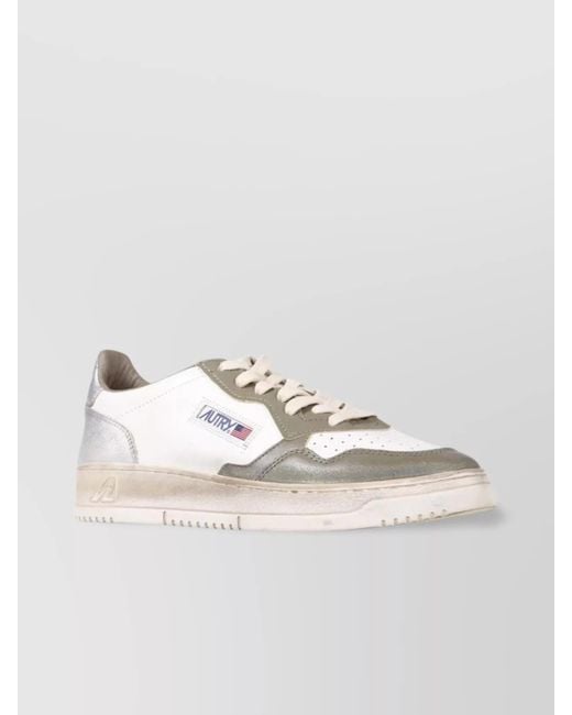 Autry Metallic Vintage Low Top Sneaker With Perforated Panels for men