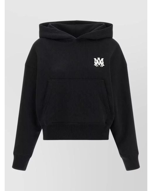 Amiri Black Cropped Logo Hoodie