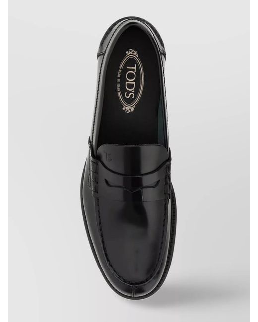 Tod's Black Leather Loafers for men