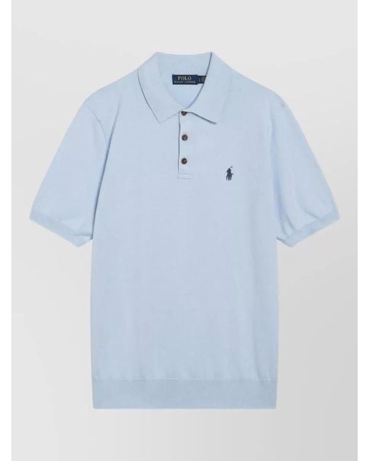 Polo Ralph Lauren Blue Straight Cut Polo Collar Short Sleeves for men