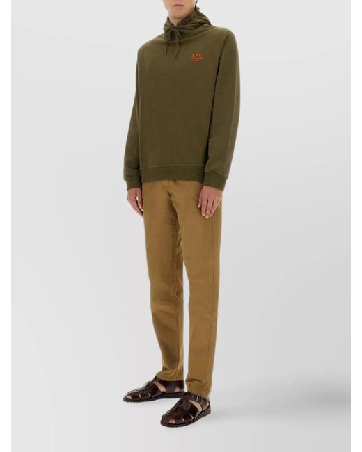 A.P.C. Green Cotton Hoodie for men