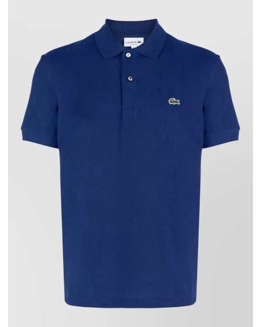 Lacoste Blue Polo Shirt Nylon Silk Blend Short Sleeves for men