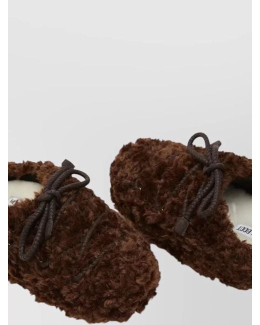 Moon Boot Brown Curly Mules