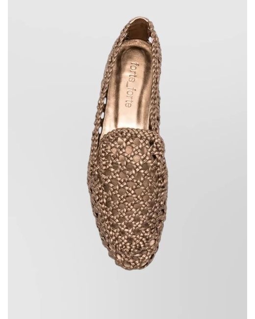 Forte_forte Brown Leather Loafers Round Toe Flat Sole