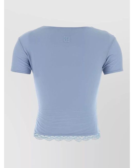 Magda Butrym Blue Stretch Cupro T-Shirt
