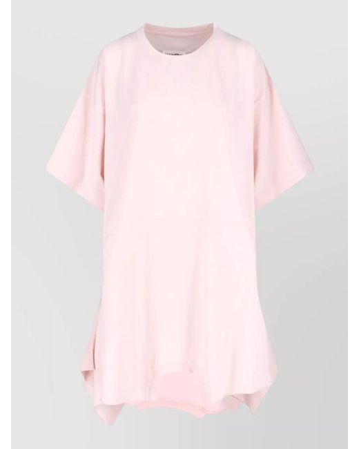 MM6 by Maison Margiela Pink Knee Length Top Asymmetric Hem