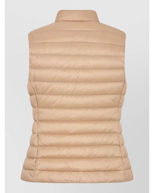 Moncler Natural Padded Sleeveless High Neck Zip Jacket