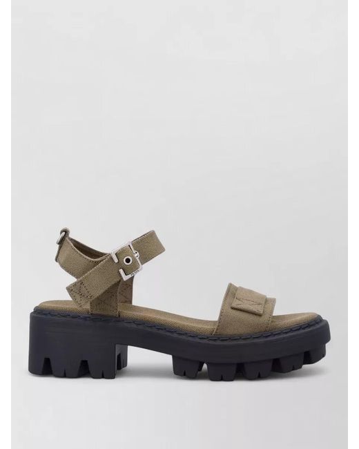 Prada Multicolor Platform Sandals Ankle Strap Canvas Upper