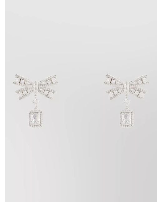 Self-Portrait Multicolor Bow Crystal Dangle Earrings Statement Design