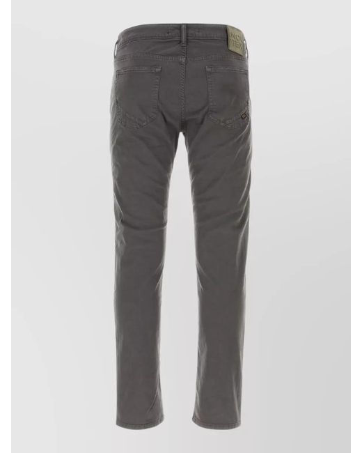 Incotex Gray Stretch Cotton Tapered Leg Pants Belt Loops for men