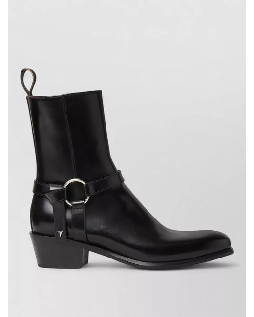 Fendi Black Leather Ankle Boots for men