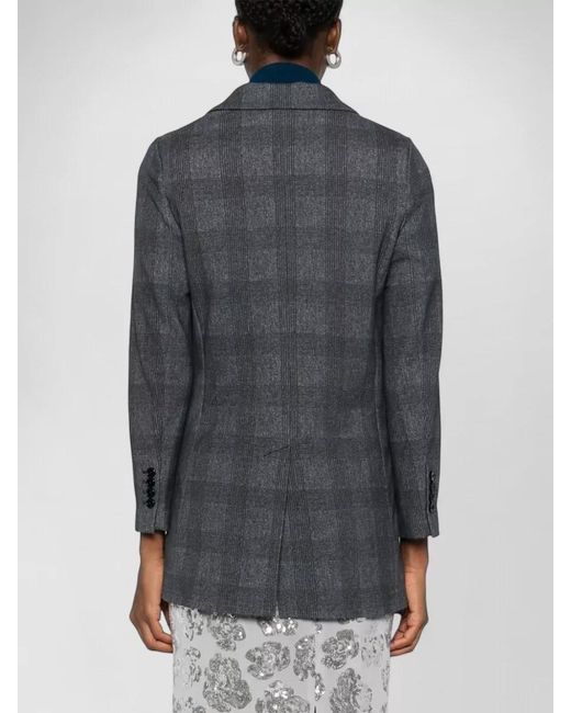 Circolo 1901 Blue Double Breasted Cotton Blend Tailored Jacket