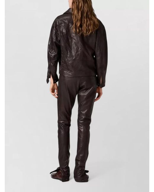 Miu Miu Black Leather Regular-Fit Blouson Jacket
