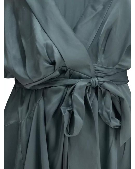 Zimmermann Blue Silk Wrap Blouse