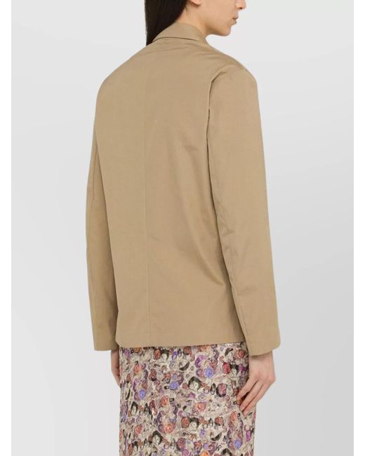 Dries Van Noten Natural Double-Breasted Cotton Blazer