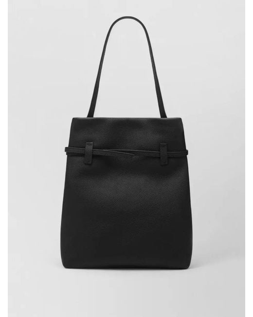 MANU Atelier Black Tote Bag Buckle Detail Top Handle