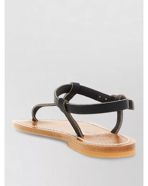 K. Jacques Multicolor Petrone Flat Leather Strap Open Toe Sandals