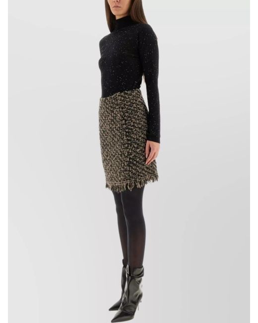 Fabiana Filippi Black Tweed High-Waisted Skirt