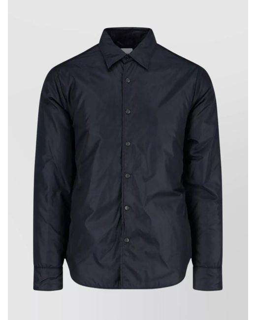 Aspesi Blue Casual Shirt With Long Sleeves And Water-Repellent Fabric for men