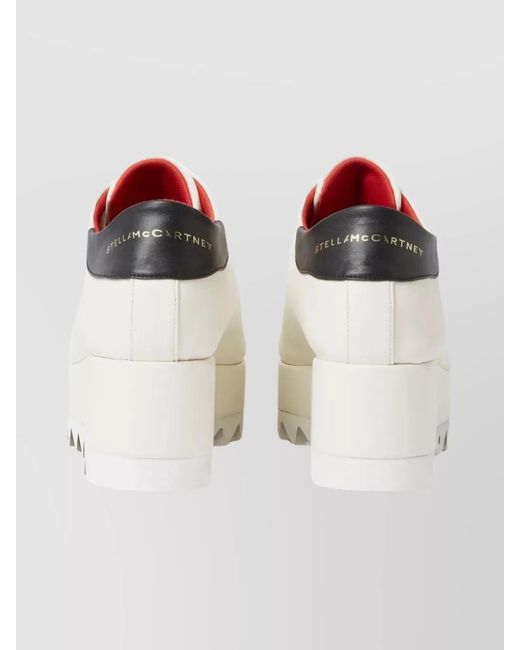 Stella McCartney Natural Logo Print Platform Low-Top Sneakers