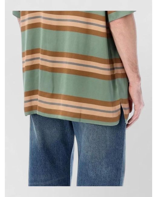 Dries Van Noten Blue Cassidye Striped Relaxed Viscose Shirt for men