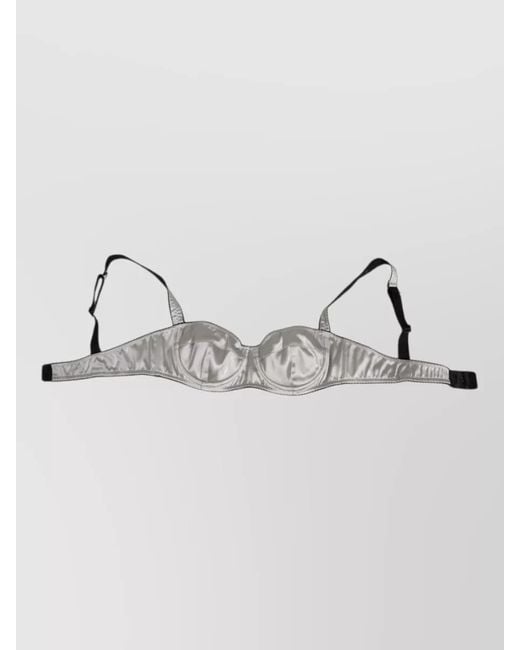 Dolce & Gabbana Metallic Acetate Stretch Balconette Bra Beachwear