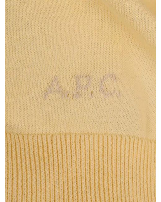 A.P.C. Yellow Cotton V-Neck Cardigan