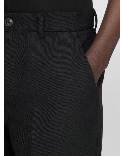 Rick Owens Black Knee Length Shorts Belt Loops Pockets for men