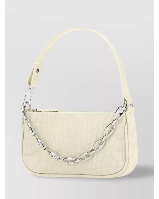 By Far Natural Mini Rachel Leather Shoulder Bag